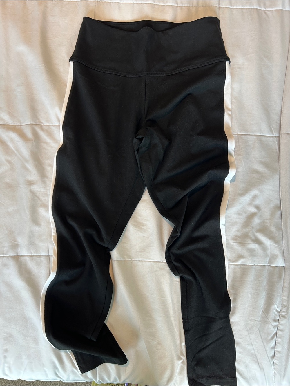 PINK Victoria's Secret Black Leggings with White Side Stripe